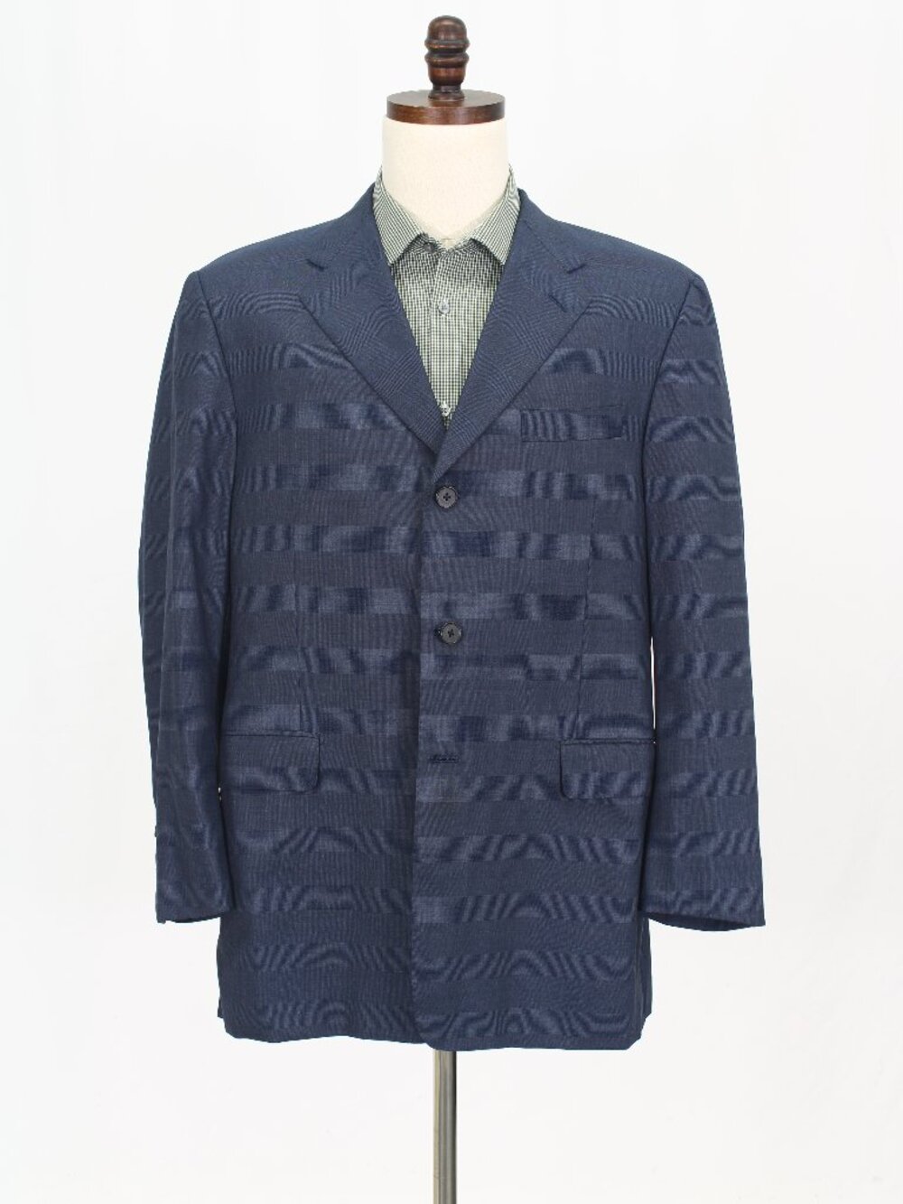 Hickey Freeman 42R Blue Blazer Sport Coat Jacket 3-Button Check W679